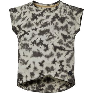 Levv shortsleeve Nindy shirt staal grijs ty dye print voor meisjes - maat 104