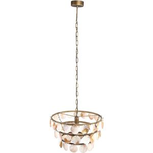 PTMD Jalinn Ronde Hanglamp - H140,5 x Ø52 cm - Metaal - Goud