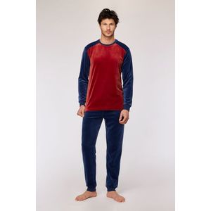 Woody pyjama jongens/heren velours - donkerrood - 252-10-QRM-V/495 - maat M