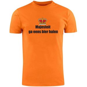 Majesteit ga eens bier halen Oranje T-shirt | koningsdag | nederland | holland