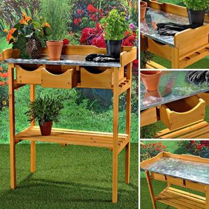 Landelijke Tuinwerktafel met Lades - 80 x 40 x 82 cm - Ideaal voor Buiten