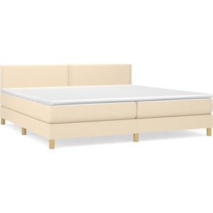 vidaXL-Boxspring-met-matras-stof-crèmekleurig-200x200-cm