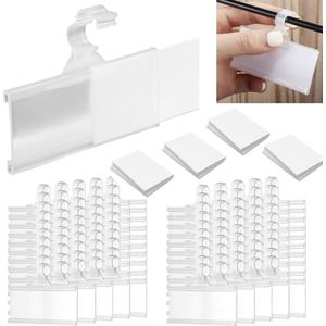 Etikettenhouder kunststof transparant - 50 stuks - herbruikbaar - prijskaart houder - winkel supermarkten