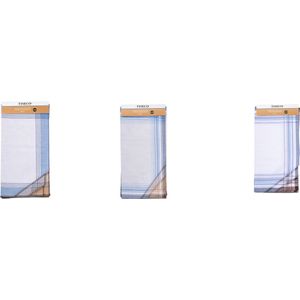 Tiseco Herenzakdoeken Primo 3 - 40 x 40cm - 12 Stuks - 100% Katoen