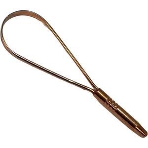 Tongschraper luxe, puur koper met 1 handgreep - 30 gr.