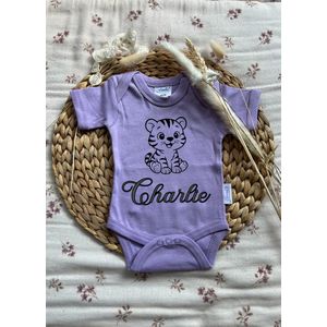 Romper - Gepersonaliseerd - Met Naam - Tijger - Baby - Katoen - Maat 50/56