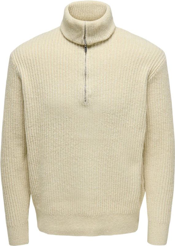 Only & Sons Frame Trui - Heren Sweater - Oatmeal