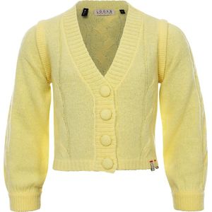 Looxs Revolution 10sixteen Knitted Cardigan Truien & Vesten Meisjes - Sweater - Hoodie - Vest- Geel - Maat 128