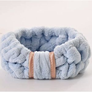 Make-up Haarband-Hoofdband-Bandeau-Elastische Haarband-Fleece Haarband-Kleur: Licht Blauw