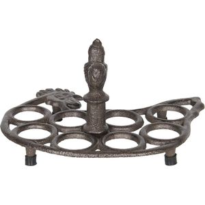 Clayre & Eef Eierhouder 21x16x12 cm Bruin Ijzer Eiermand