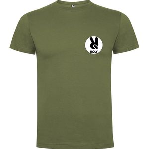 10 Pack T-shirts Leger Groen met gepersonaliseerd Borstlogo maten zelf te kiezen S t/m 3XL Dogo Premium 165 gram met ronde hals merk Roly