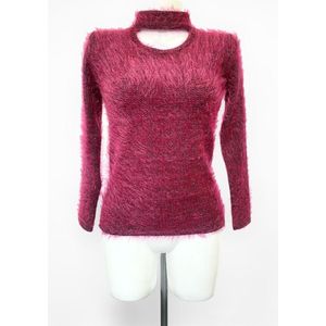 Fluffy top - Fuchsia/roze - Zachte trui - Veel stretch - Kleding voor vrouwen - Harige sweater - Trui voor dames - One-size - Een maat