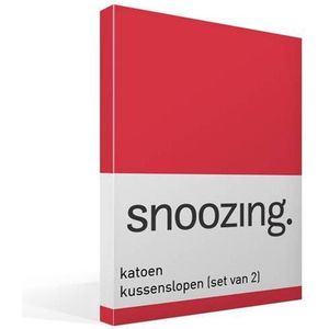 Snoozing - Katoen - Kussenslopen - Set van 2 - 50x70 cm - Rood