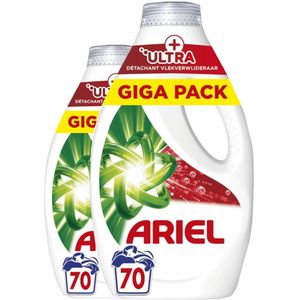 Ariel Vloeibaar Wasmiddel + Ultra Vlekverwijderaar - 2x70 Wasbeurten