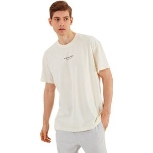 COMEOR Heren Korte Mouw Klassiek Katoenen Oversized T-Shirt met Ronde Hals