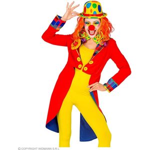 Widmann - Clown & Nar Kostuum - Breek De Circustent Af Clown Slipjas Rood Vrouw - Rood - XL - Carnavalskleding - Verkleedkleding