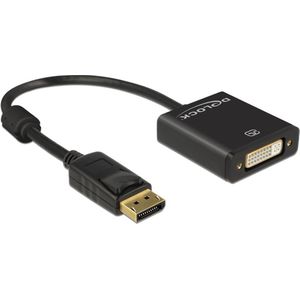 DeLOCK premium DisplayPort naar DVI actieve adapter - DP1.2 (1920 x 1200) / zwart - 0,20 meter