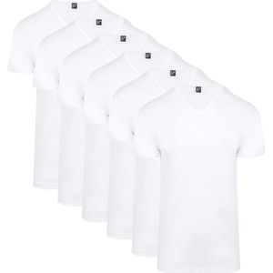 Alan Red Vermont T-Shirt V-Hals Wit 6 pack - Maat XXL - Heren - Basic T-shirt - 100% katoen - Regular-Fit pasvorm - Ondershirts