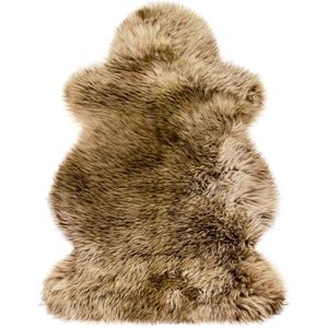Australisch-lamsvel-schapenvacht-bruin gemeleerd-100x68 cm ( kwaliteitsvacht ! )