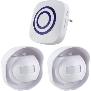 DailySupplies® Opritverklikker - Entreemelder Dubbel - Doorgangsmelder - Beveiliging - Wit