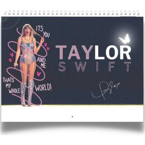 Verjaardagskalender Taylor Swift - Poster Taylor Swift - Kunst - Graphic - Merch - Cadeau Pop - Zangeres - Electropop - Vintage - Topcadeau - A5 formaat