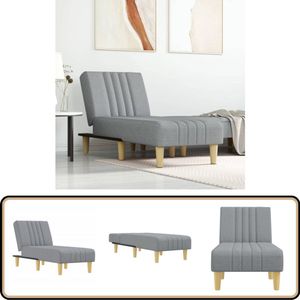 vidaXL Chaise Longue - Lichtgrijs - Comfortabel Design Verstelbare Chaise Lounge - Loungebank - Relaxfauteuil - Ligbed - Fauteuil