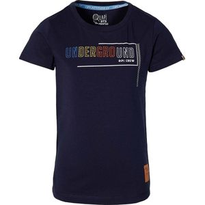 Quapi shortsleeve Fabyo donker blauw met opdruk voor jongens