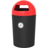 Metro Dome UV-bestendige afvalbak met rode deksel, 100 liter (VB719204)