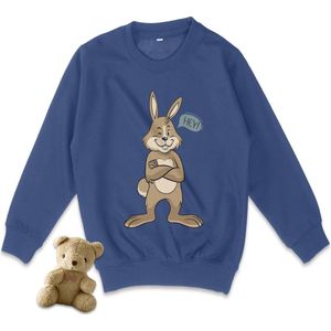 AWDis - Jongens en Meisjes Sweater Trui - Konijn - Blauw - Maat 128 (M)