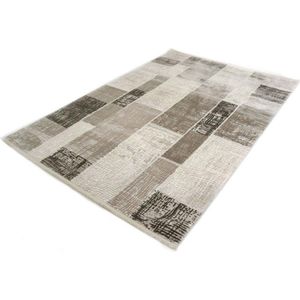 Vintage - Patchwork - Acryl Vloerkleed - Therapy - Grijs-80 x 150 cm