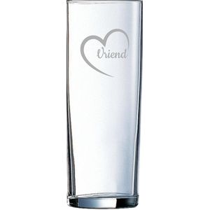 Gegraveerde Longdrinkglas 31cl Vriend met hartje