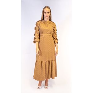 Elegante jurk-Bruin 40 Elegantie en comfort in één: waarom de driekwart jurk perfect is voor elke gelegenheid