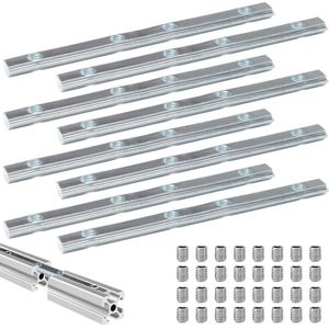 8 stuks Aluminium Profiel Verbinders 20 x 20 Profiel Verbinders 100mm Verzinkt Carbon Stalen Profiel Accessoires Met Schroeven