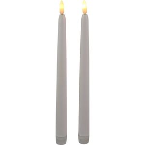 Magic Candles - Diner(led)kaars- set van 2 - wit - met timer