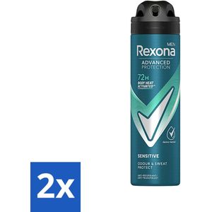 Rexona Men - Deodorant Spray - Sensitive - Zachte Bescherming - 150 ml - Voordeelverpakking - 2 stuks