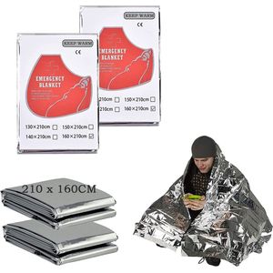 Thermische Nooddeken, slaapzak \ Premium Reddingsdeke | Survival Whistle Ultralight Cold Protection / Noodslaapzakken - emergency foil blanket, emergency sleeping bag - 4PCS - 63 x 83 Inches