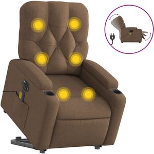 vidaXL - Sta-op-massagestoel - elektrisch - verstelbaar - stof - bruin