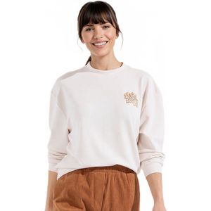 Volume box sweatshirt geborduurd fleece glanzend detail