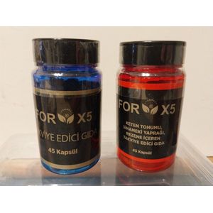 FORX5 Capsules, FORX5 Voedingssupplement voor gewichtsverlies op basis van kruiden voor 45 dagen (2 Flessen)
