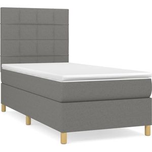 vidaXL-Boxspring-met-matras-stof-donkergrijs-90x190-cm