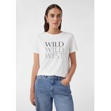 comma - T-Shirt - Katoenmix - Casual - Normale Pasvorm - Korte Mouwen