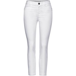Street One Style Yulius SATIN long Dames Broek - white - Maat 44 - lengte 30