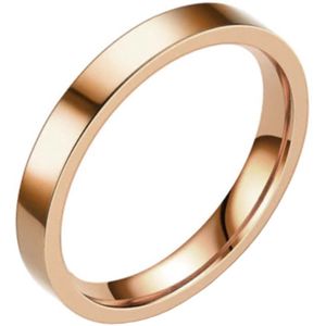 LGT Jewels - Smalle Ring - Roségoud Verguld Edelstaal - 3mm Breed