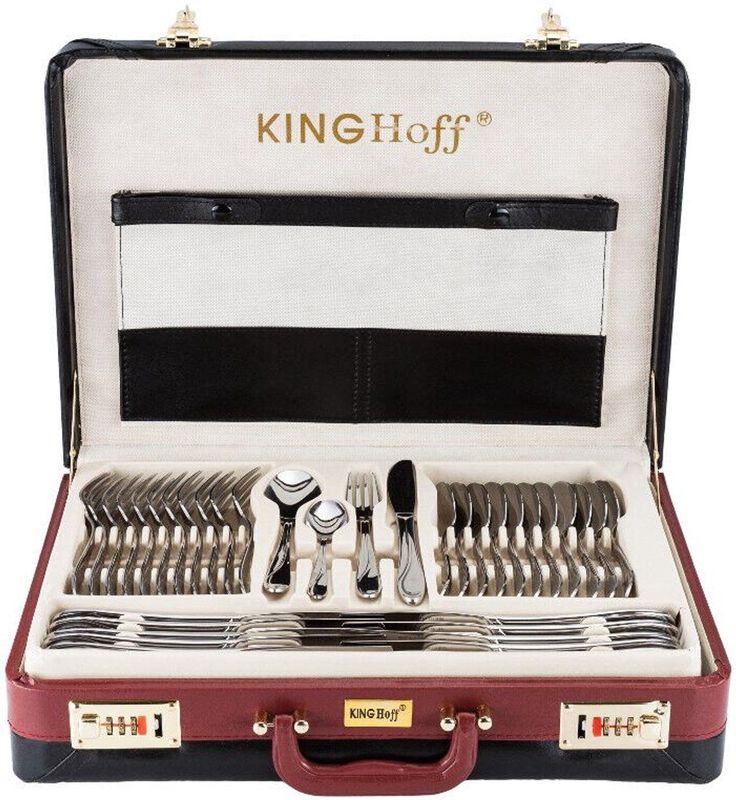 KINGHOFF 3519 - luxe bestekset koffer - 72 delig - 12 persoons - Modern bestek