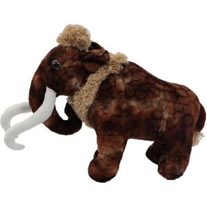 Pia Soft Toys Knuffeldier Mammoet - zachte pluche stof - bruin - kwaliteit knuffels - 41 cm - Mammoeten