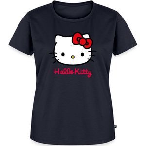 Hello Kitty Klassiek Portret Met Hello Kitty Tekst Premium T Shirt Dames