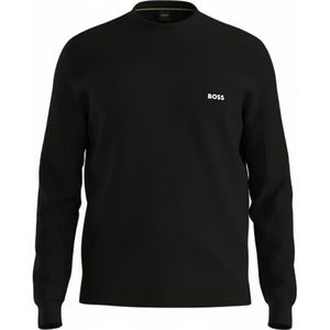 BOSS GREEN - KN Momentum-X - Gebreide Trui - Zwart - Ronde Hals - Regular Fit