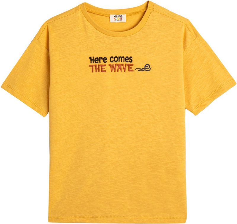 Korte Mouw - Ronde Kraag - T-Shirt - Extra Groot - Boxy - BCI-Katoen - Geborduurd