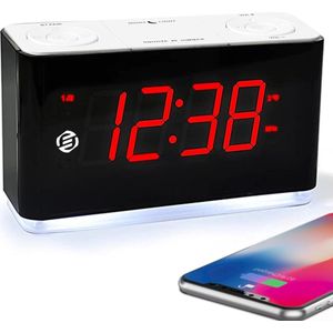 Equivera - Wekkerradio - Digitale FM-Radio - USB-Oplaadpoort - Bluetooth - LED-Display