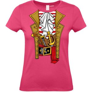 Dames t-shirt Piraten Kostuum | Carnavalskleding dames | Carnaval Kostuum | Foute Party | Fuchsia Dames | maat XL